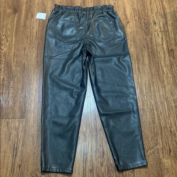 Jordache Girls Vegan Leather Pants Black Straight Leg Elastic Waist Sz 14 NWT - Picture 7 of 12